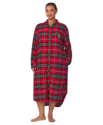 Lauren Ralph Lauren - Plus Size His Shirt Plaid Sleepshirt