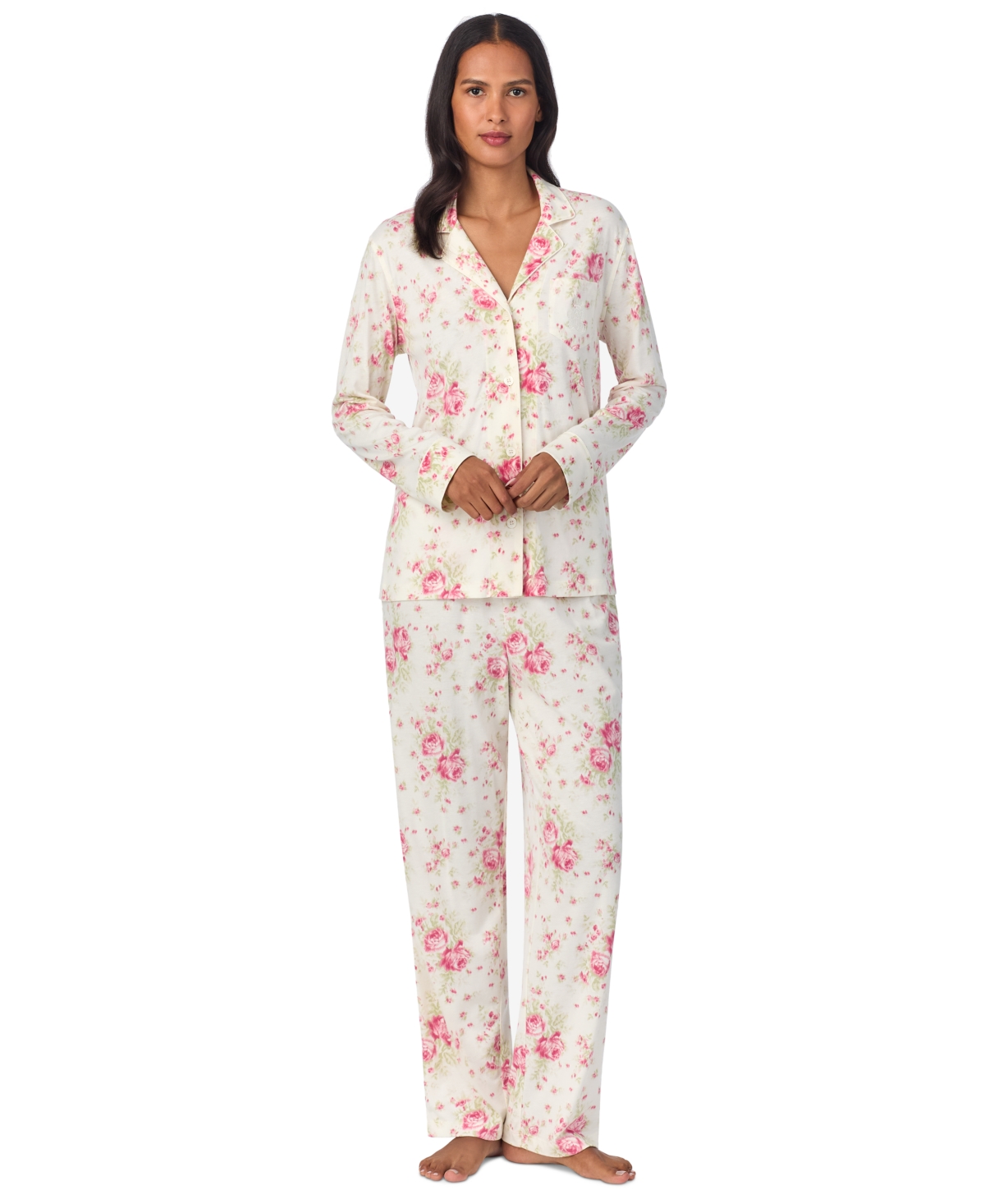 Lauren Ralph Lauren Women's Floral Satin Pajama Set