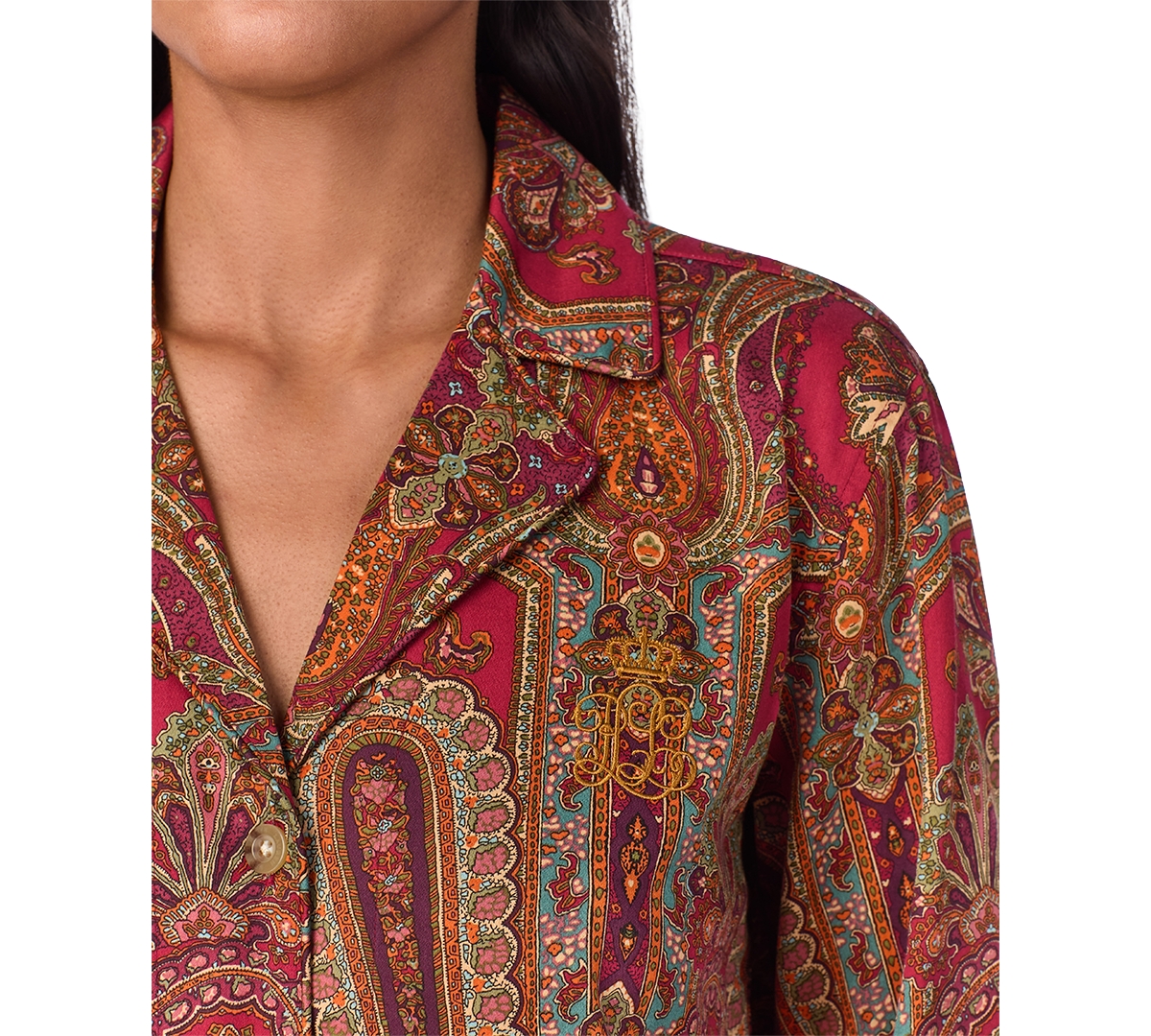 Lauren Ralph Lauren Women's Paisley Sateen Pajama Set
