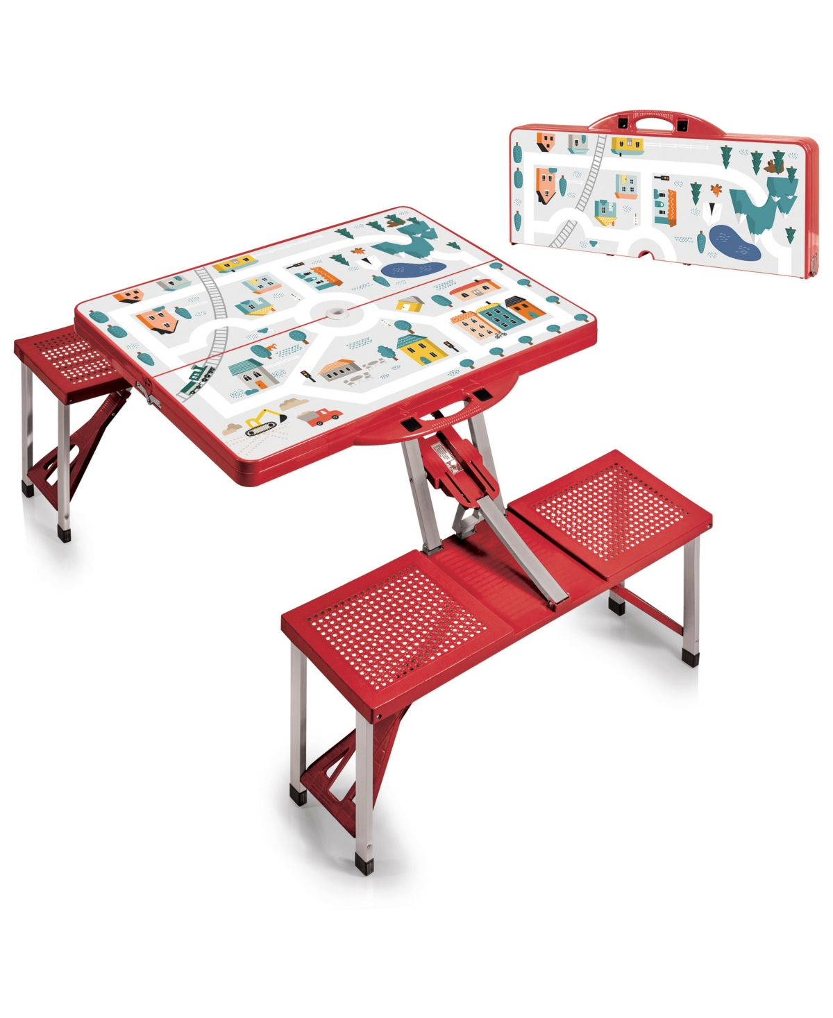 Play Town Picnic Table with Four Seats - Red