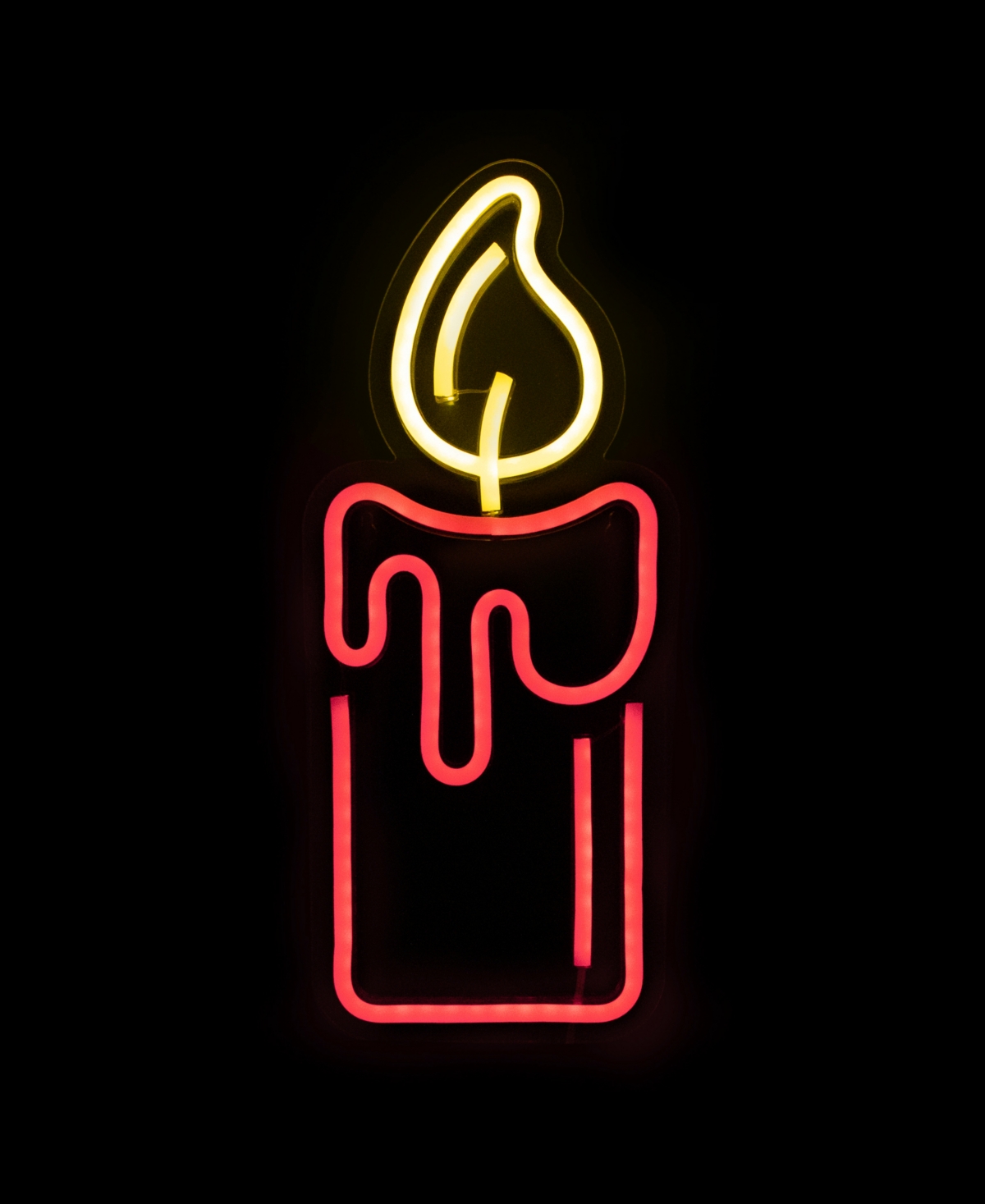 Northlight 12" Led Lighted Neon Style Candle Christmas Window Silhouette In Red