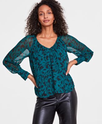 I.N.C. International Concepts - Women's Paisley-Print V-Neck Blouse, Created for Macy's