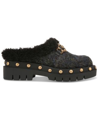 Annie Cozy Studded Slip-On Lug-Sole Clogs