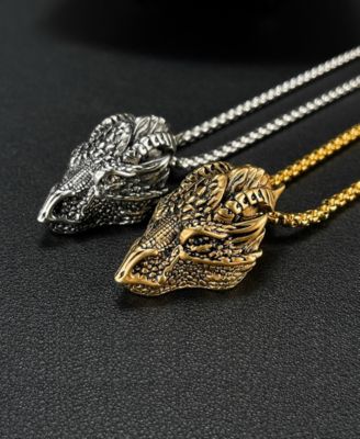 Gold Dragon Stainless Steel Pendant Necklace