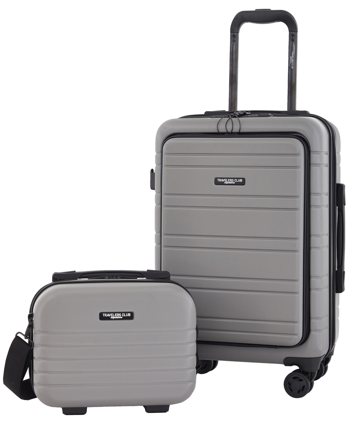 Discovery 2-Piece Expandable Rolling Carry-On Luggage Set - Gray