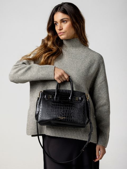 Женская сумка Teddy Blake Gigi Croco 11", цвет: Чёрный
