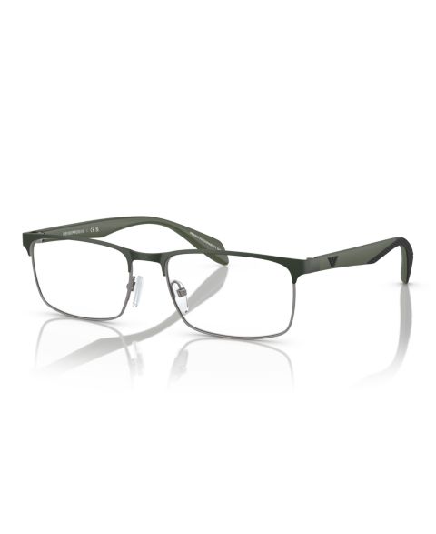 Мужские очки Emporio Armani Man Rectangle Metal EA1149 Eyeglasses, цвет: Графитовый / Зелёный