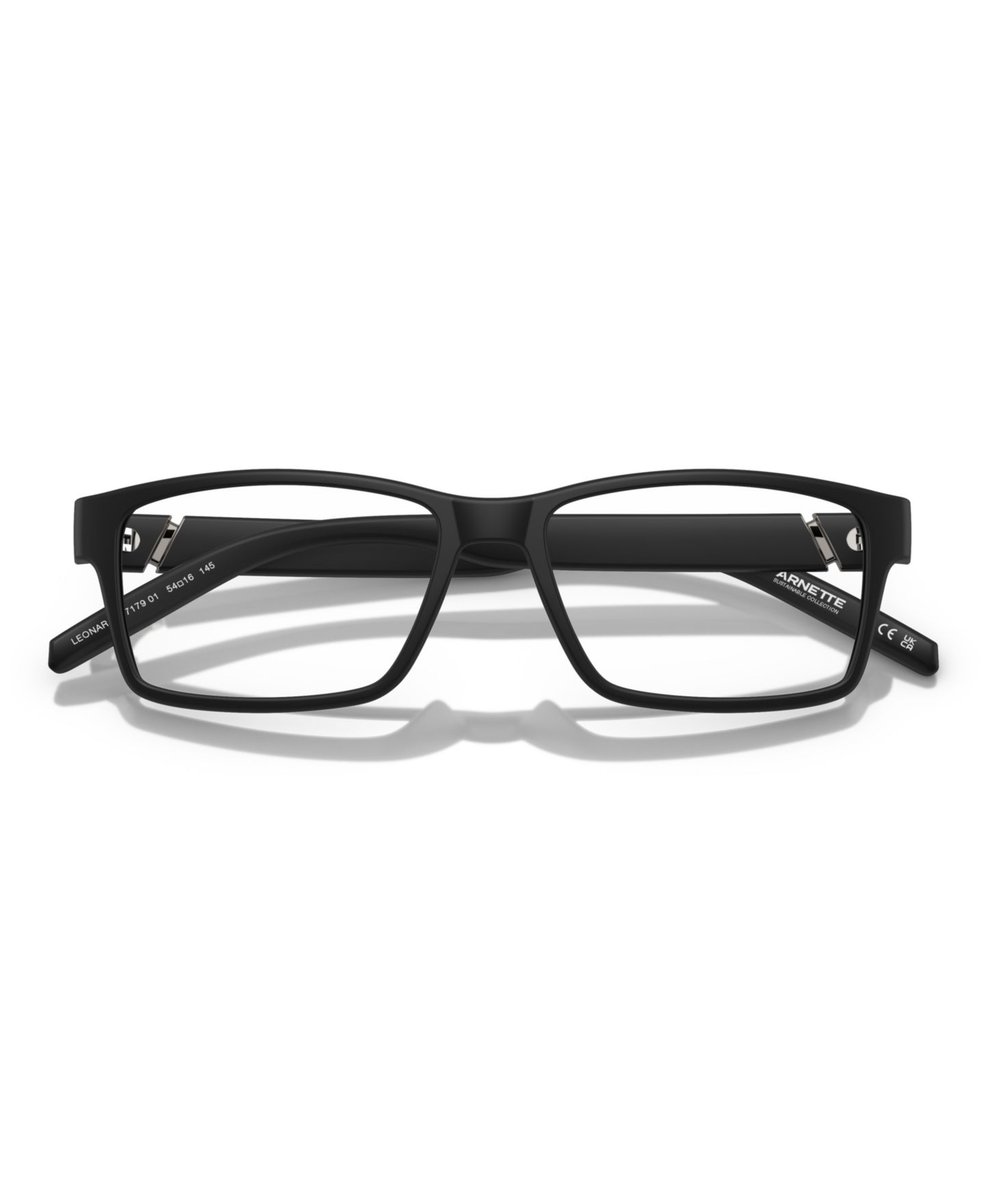 Очки Arnette Unisex Rectangle Plastic AN7179 Leonardo Eyeglasses, цвет: Матовый чёрный — фото 2