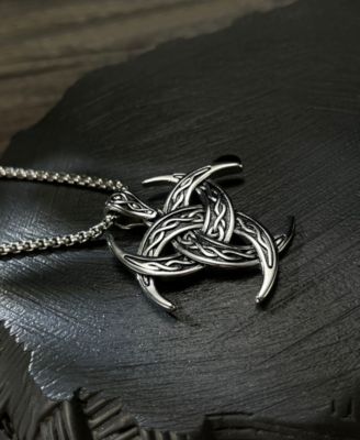 Silver Emblem Stainless Steel Pendant Necklace
