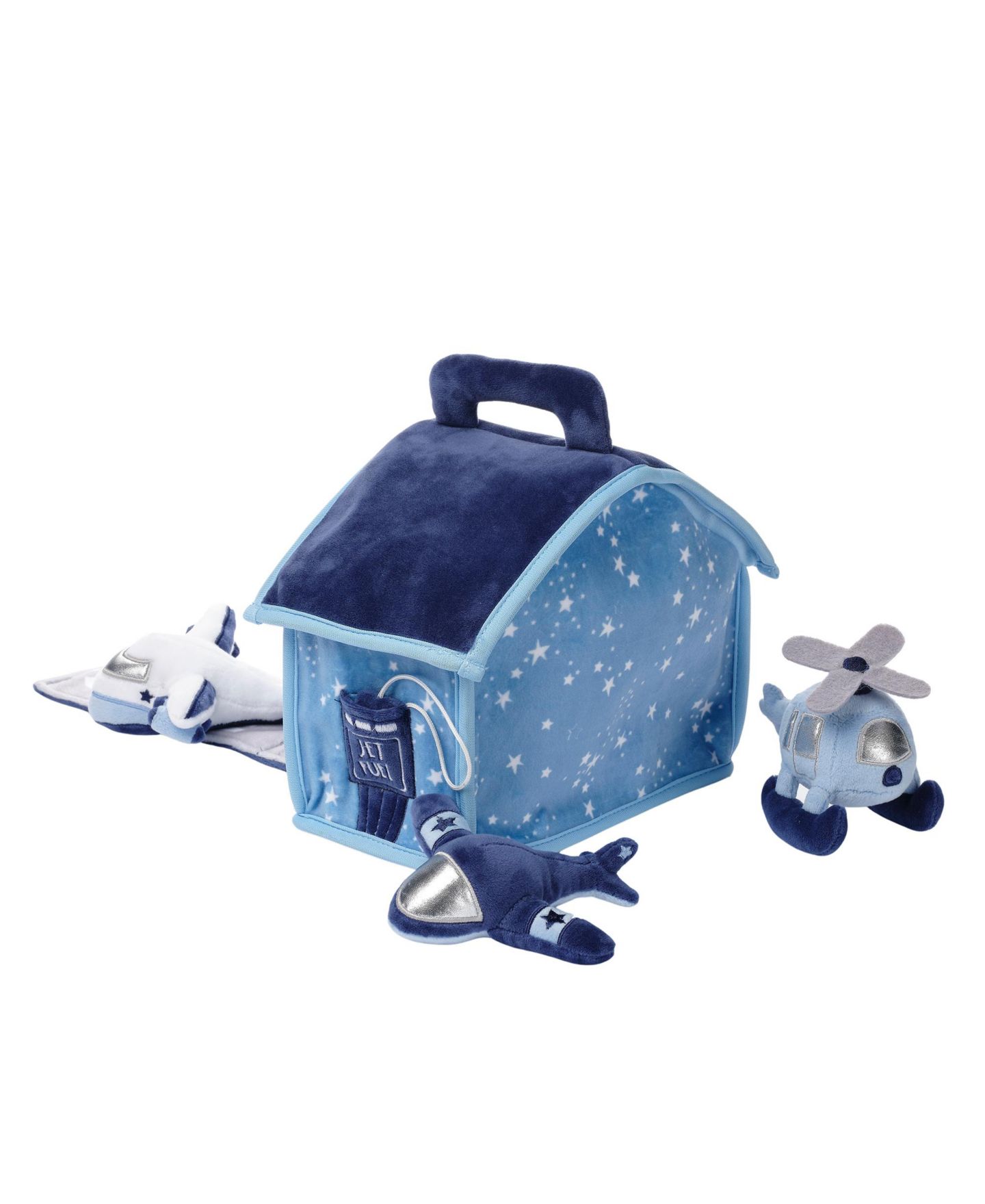 Детские игровые наборы Bedtime Originals Airplane/Airport Interactive Plush Play Set, 4-Piece Set, цвет: Синий — фото 5