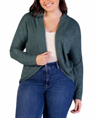 Plus Size Open Front Long Bolero Cardigan Sweater