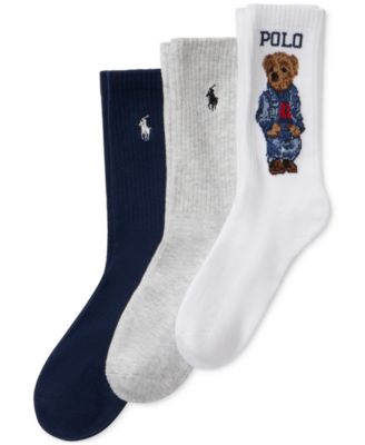 Polo Ralph Lauren 3-Pk. Polo Bear Crew Socks