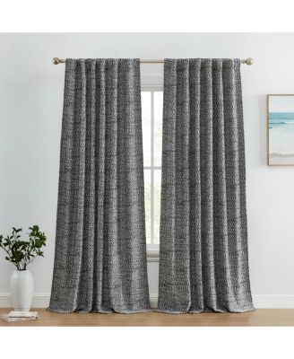 Easton Jacquard Slub Texture - Privacy Curtains with Back Tab Rod Pocket Lightweight Window Curtains Panels, Set of 2