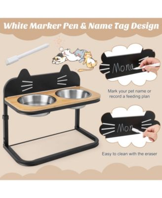 Elevated Pet Feeder with 2 Stainless Steel Bowls for Cats and Small and Medium Dogs