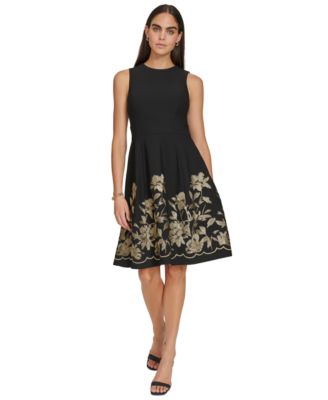 Macy's calvin klein fit and flare dress best sale