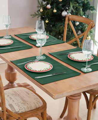 Izod Chadwick Red Green Table Linen Christmas Collection In Red