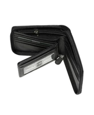 Men's Men Zipper Around Wallet With Center Wing