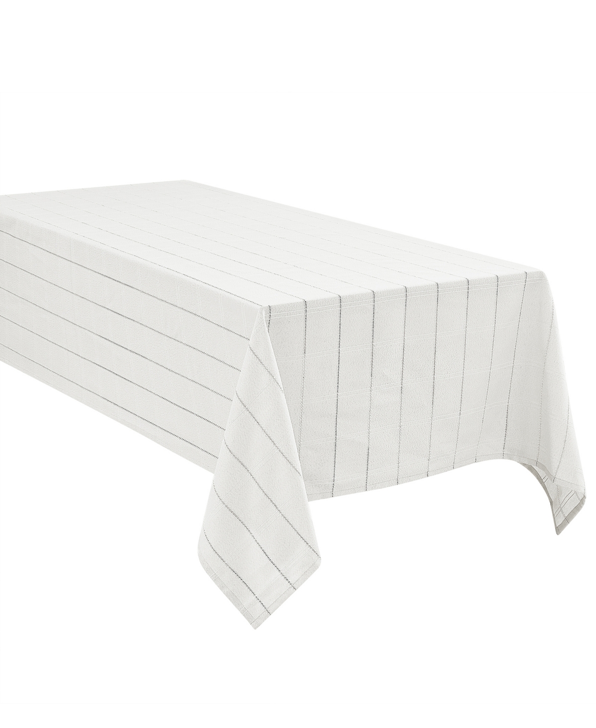 Izod Chadwick Lurex Tablecloth, 60" X 102" In White Silver