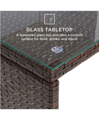 Best Choice Products 4-Piece Outdoor Wicker Patio Conversation Furniture Set w/ Table, Cushions