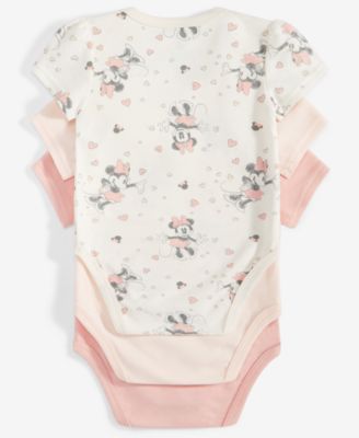Baby Girls Minnie Mouse Bodysuits, Pack of 3