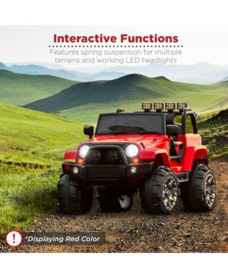 12V Kids Ride On Truck Car w/ Remote Control, Spring Suspension, Bluetooth, LED Lights