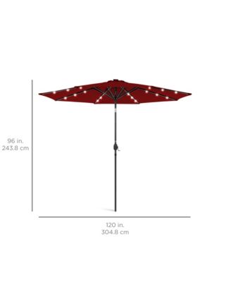 10Ft Solar LED Lighted Patio Umbrella with Tilt Adjustment and UV-Resistant Fabric