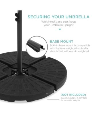 10ft Solar LED Offset Hanging Outdoor Market Patio Umbrella w/ Adjustable Tilt