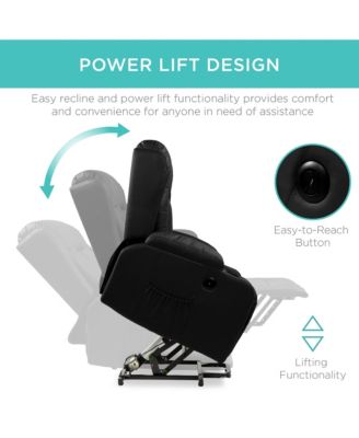  Standard Size  Faux Leather  Power Lift, Massage, Heat, USB Port, Cupholders  Recliner Chair