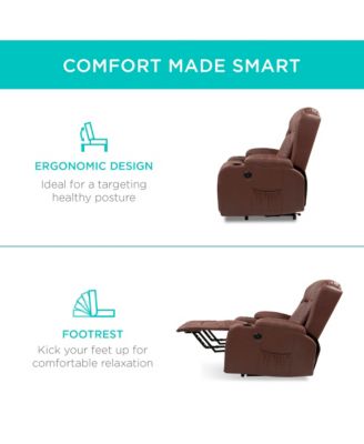  Standard Size  Faux Leather  Power Lift, Massage, Heat, USB Port, Cupholders  Recliner Chair