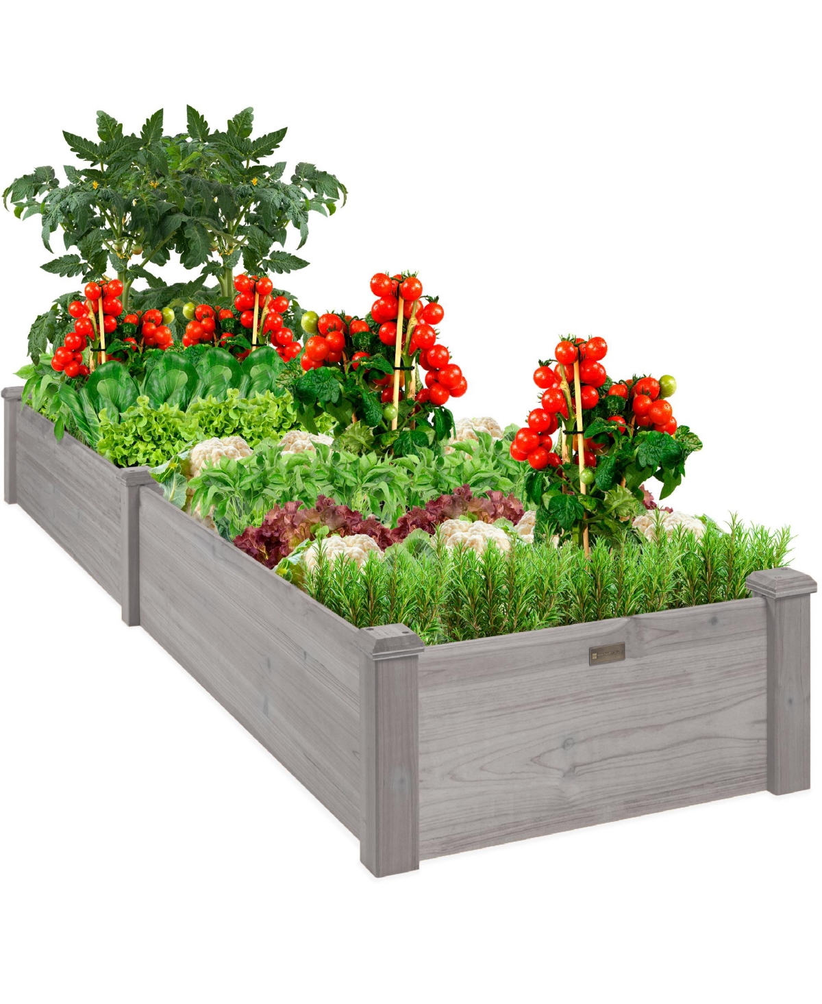 Best Choice Products Outdoor Wooden Raised Garden Bed Planter for Grass, Lawn, Yard