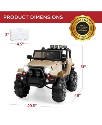 12V Kids Ride On Truck Car w/ Remote Control, Spring Suspension, Bluetooth, LED Lights