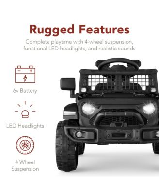 6V Kids Ride-On Truck Car w/ Parent Remote Control, 4-Wheel Suspension, LED Lights