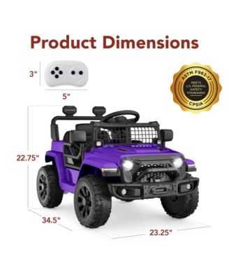 6V Kids Ride-On Truck Car w/ Parent Remote Control, 4-Wheel Suspension, LED Lights
