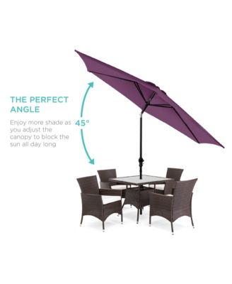 10ft Outdoor Steel Market Patio Umbrella w/ Crank, Tilt Push Button, 6 Ribs