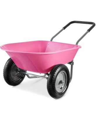 Dual-Wheel Home Wheelbarrow Yard Garden Cart for Lawn, Construction
