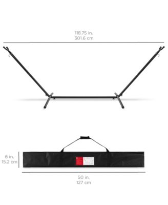 2-Person Brazilian-Style Cotton Double Hammock with Stand Set w/ Carrying Bag