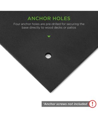 38.5lb Steel Umbrella Base, Square Patio Stand w/ Tightening Knob and Anchor Holes - Black