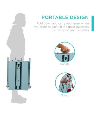 French Easel, 32pc Beginners Kit Portable Wooden Adjustable Tripod  w/ Paint Supplies