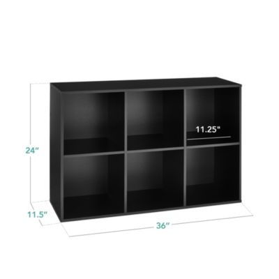 6-Cube Bookshelf, 11in Display Storage System, Organizer w/ Removable Back Panels