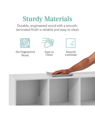 6-Cube Bookshelf, 11in Display Storage System, Organizer w/ Removable Back Panels