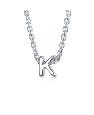 Tiny Block Letters Alphabet Pendant 925 Sterling Initial Necklace