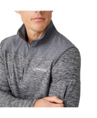 Men's Sueded Spacedye 1/2 Zip Colorblock Mock Neck T-Shirt