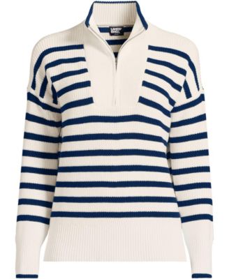Women's Plus Size Drifter Cotton Quarter Zip Pullover Sweater