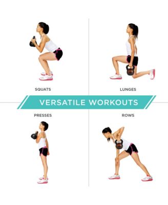 3-Piece Kettlebell Set with Storage Rack, Exercise Fitness  Concrete Weights 5lb, 10lb, 15lb