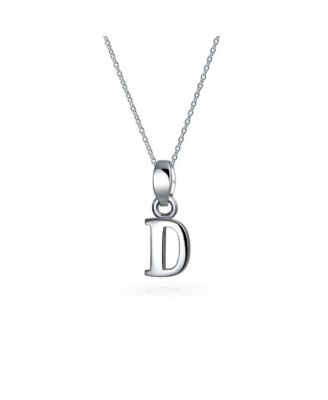ABC Capital Block Letter Alphabet A-Z Initial Pendant Necklace .925 Sterling Silver