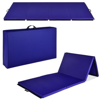 10ftx4ftx2in Folding Gymnastics Mat 4-Panel Exercise Workout Floor Mats with Handles
