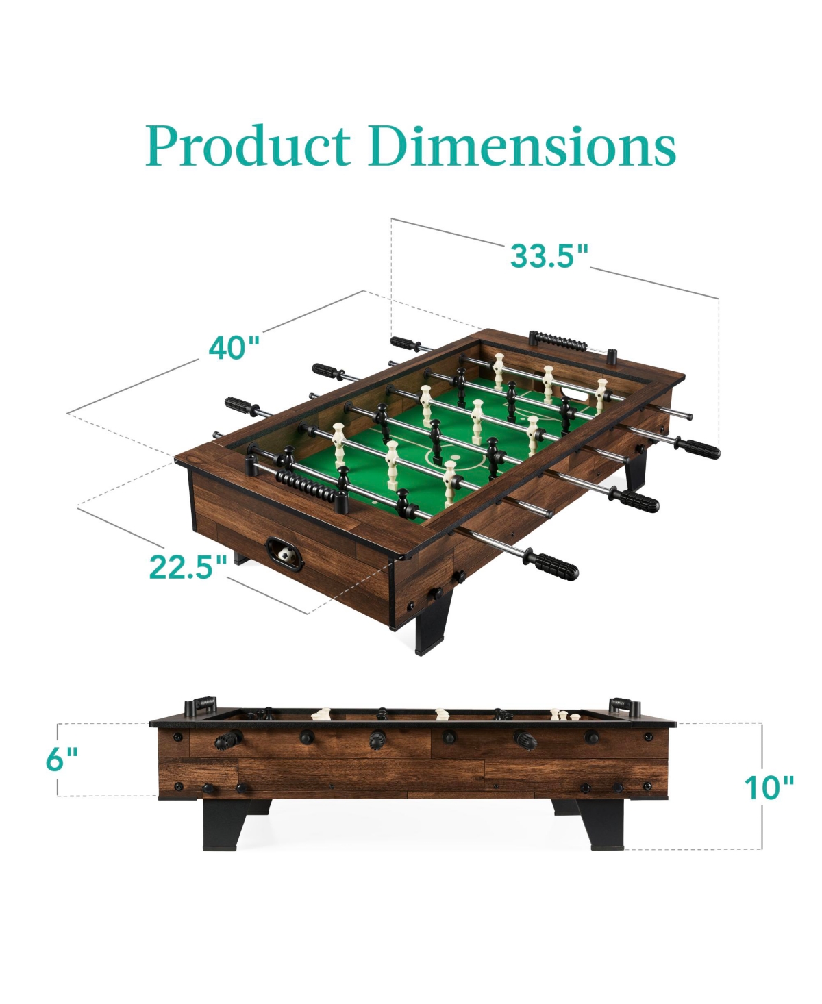 Best Choice Products 40in Tabletop Foosball Table, Arcade Table Soccer for Home, Game Room w/ 2 Balls -wood