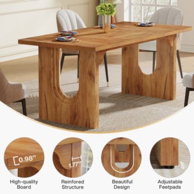 Modern Executive Desk, 70.9" Large Office Computer Desk, Conference Table Meeting Room Table,  Brown