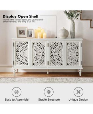 Ismenides Traditional 63”Wide Sideboard with Solid Wood Legs