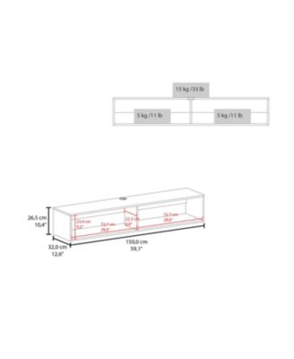 2-Shelf Melamine Floating Storage Rack – Media Console